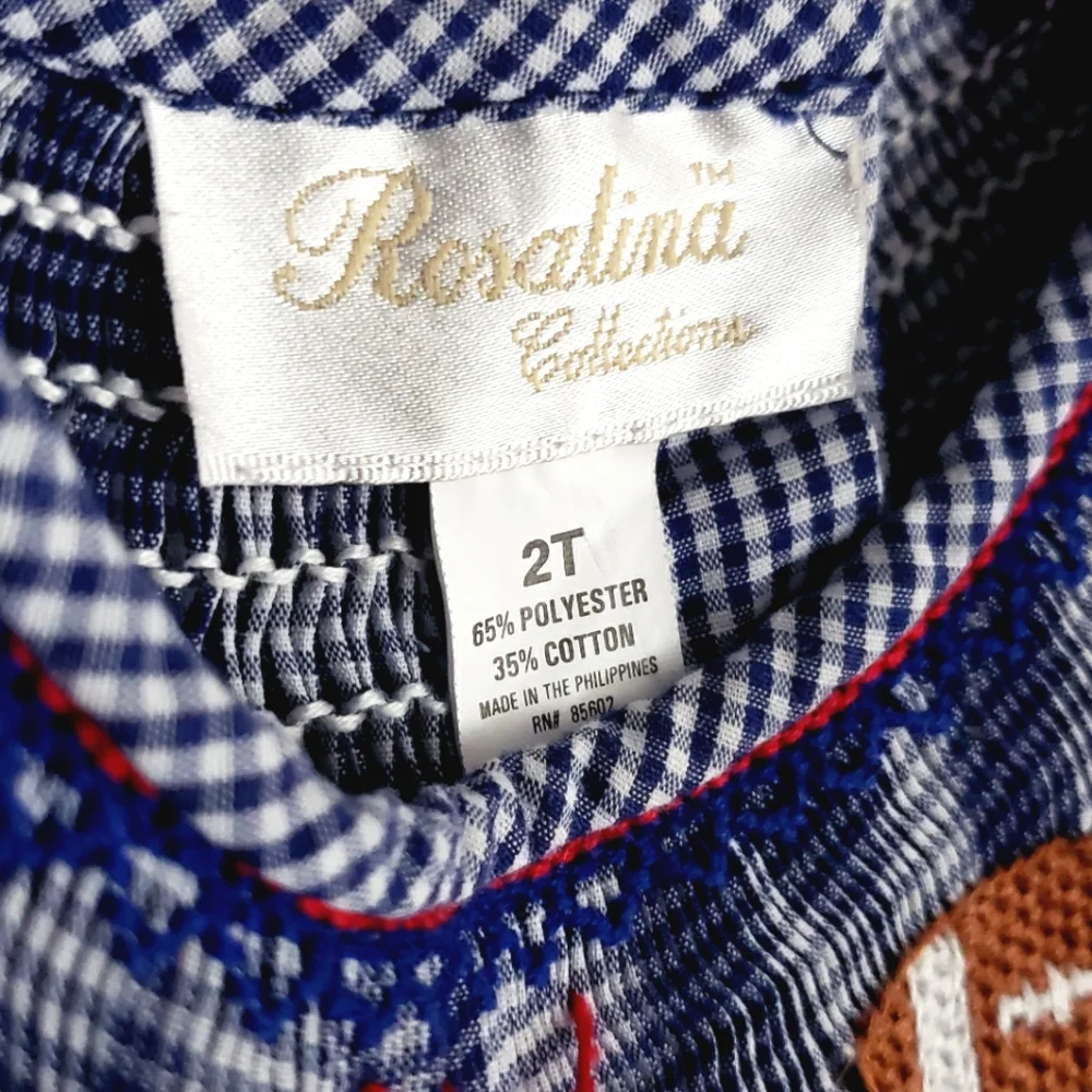 Rosalina Collections Nwot Navy Check Smocked  Football/Megahorn Dress